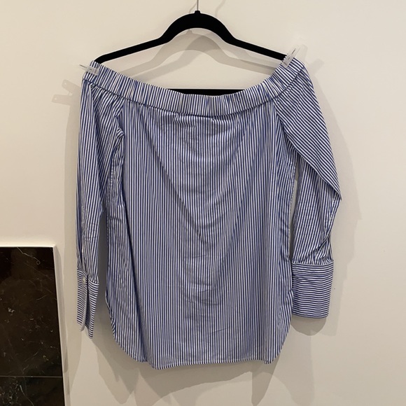 Rag & Bone Kacy Reversible Off-the-Shoulder Shirt - Picture 6 of 7